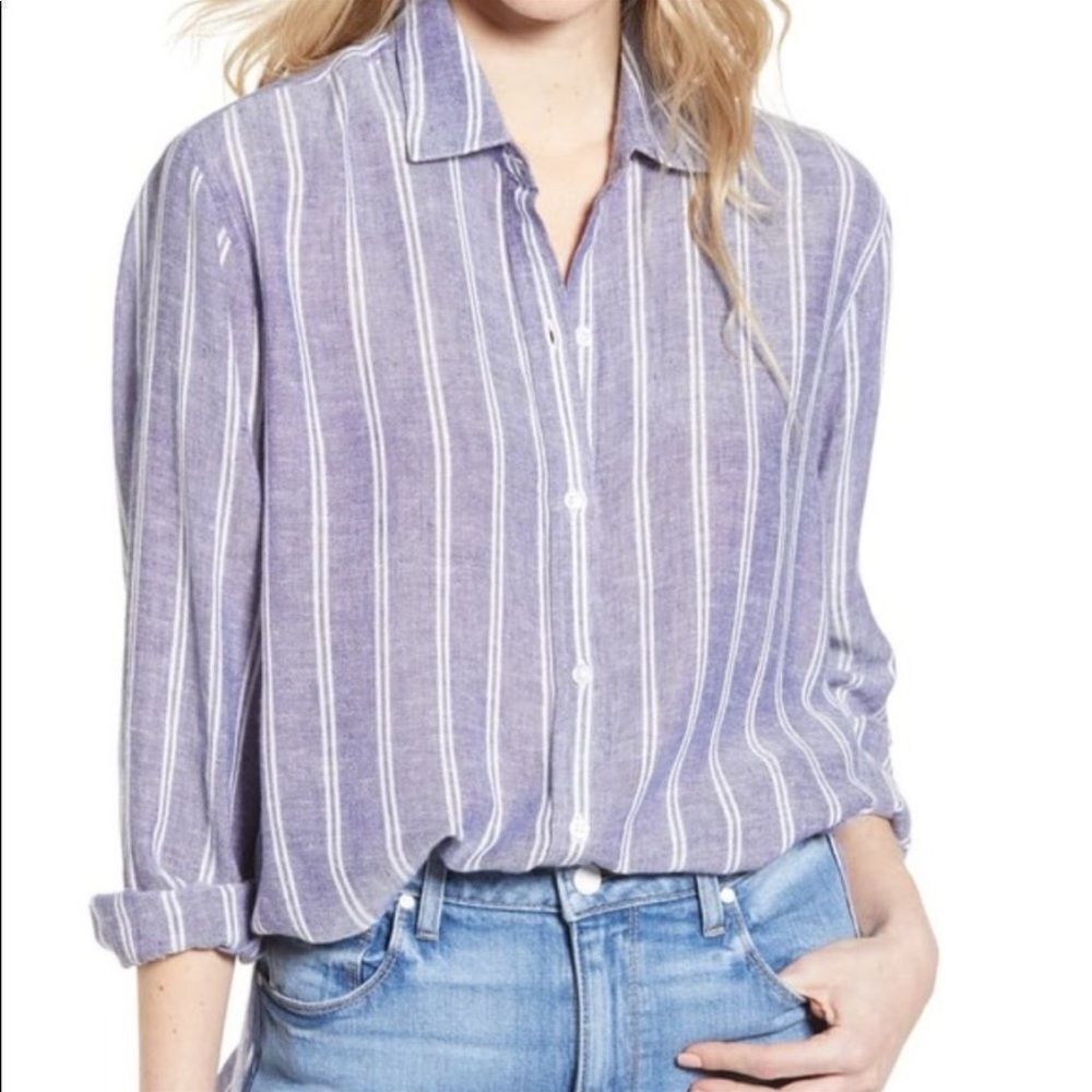Rails Sydney Artic Stripe Button Up‎ Top Sz XS